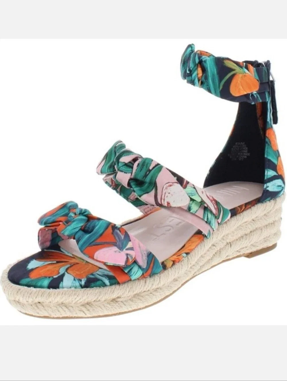 Nine West Allegro Open Toe Espadrille Sandals with Bow Details